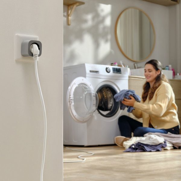 Eine Waschmaschine verbunden mit einem Smart plug von EcoFlow.